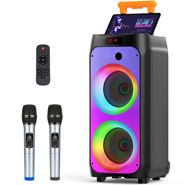 JYX 69BT Portable Karaoke Machine with 2 Wireless Microphones