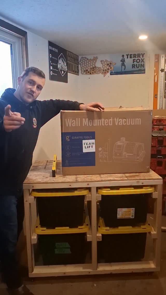I just got this @giraffetoolsca wall mounted vacuum. It's easy to install, comes with multiple attachments so you can clean anywhere you need. The hose extends 30' and has an auto retract. It's extremely powerful and has an easy to access dust collection. I have a discount code Meyers to save 10% , the link is in my bio and the comments. #giraffetools #giraffetoolsca #vacuum #tooltip #diyprojects
