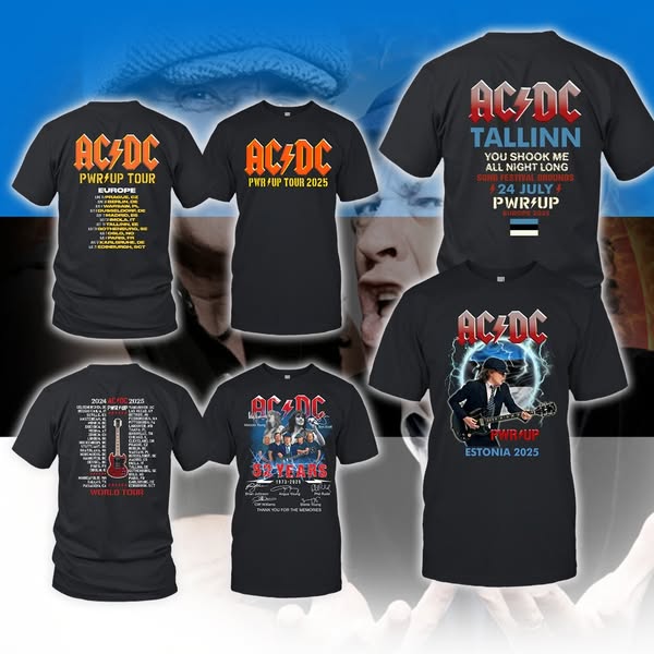 ⚡️AC/DC FANS IN ESTONIA – TALLINN, ARE YOU READY TO ROCK?! 🎸

💥 AC/DC is coming to Song Festival Grounds, Tallinn on July 24, 2025 – and we’ve got the ultimate T-shirt collection for you to gear up and rock out with the legends! 🇪🇪

🛒 Order here 👉https://core-tee.com/category/estonia

✅ 100% Cotton – Soft & breathable
✅ Fast Delivery (5–10 business days)
✅ Worldwide Shipping – Get it anywhere!
✅ T-Shirts, Hoodies & More
✅ Available in sizes S to 5XL (Unisex)
#ACDC #Tallinn2025 #PWRUPTour2025 #SongFestivalGrounds #EstoniaRock #ACDCshirt
