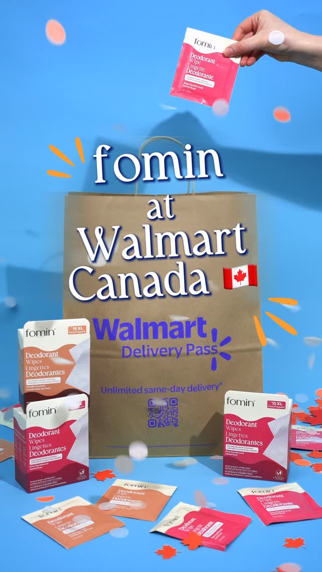 🇨🇦 BIG NEWS, CANADA
Fomin is now officially available at Walmart Canada.
You can now find our deodorant wipes in-store in Rose Sandalwood and Vanilla Coconut - made for easy, on-the-go freshness wherever your day takes you.
Your next Walmart run just got better 💚
Canada, we’re so happy to finally be here.
#walmartcanada #fominsoap #deodorantwipes