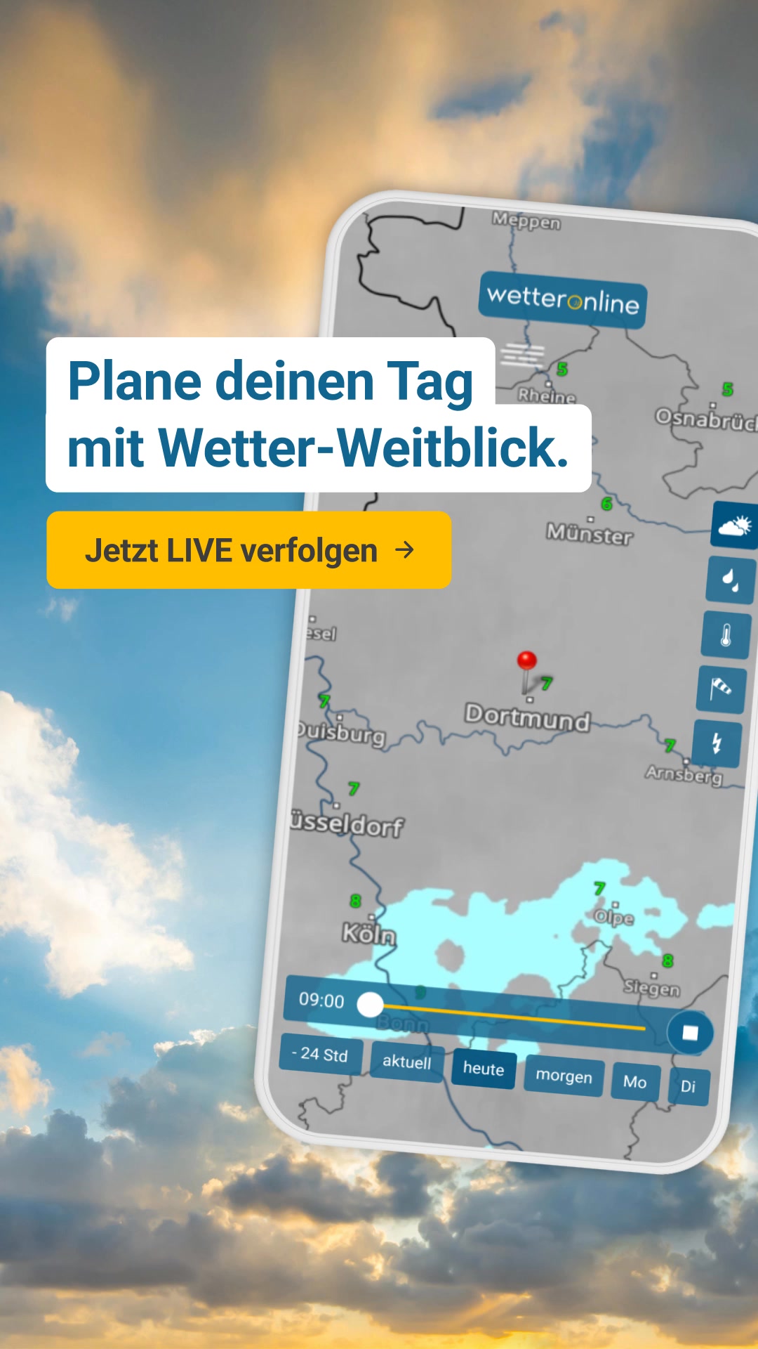 Dein Wetter. Verlässlich bei Regen & Kälte 🌧️