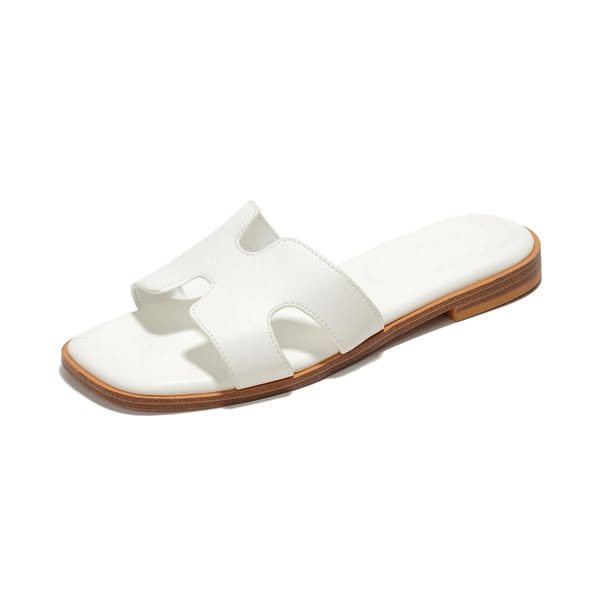 Project Cloud Women's | Genuine Leather Flat Summer Sandals | Memory Foam | Lightweight | Non-Slip - Jannel