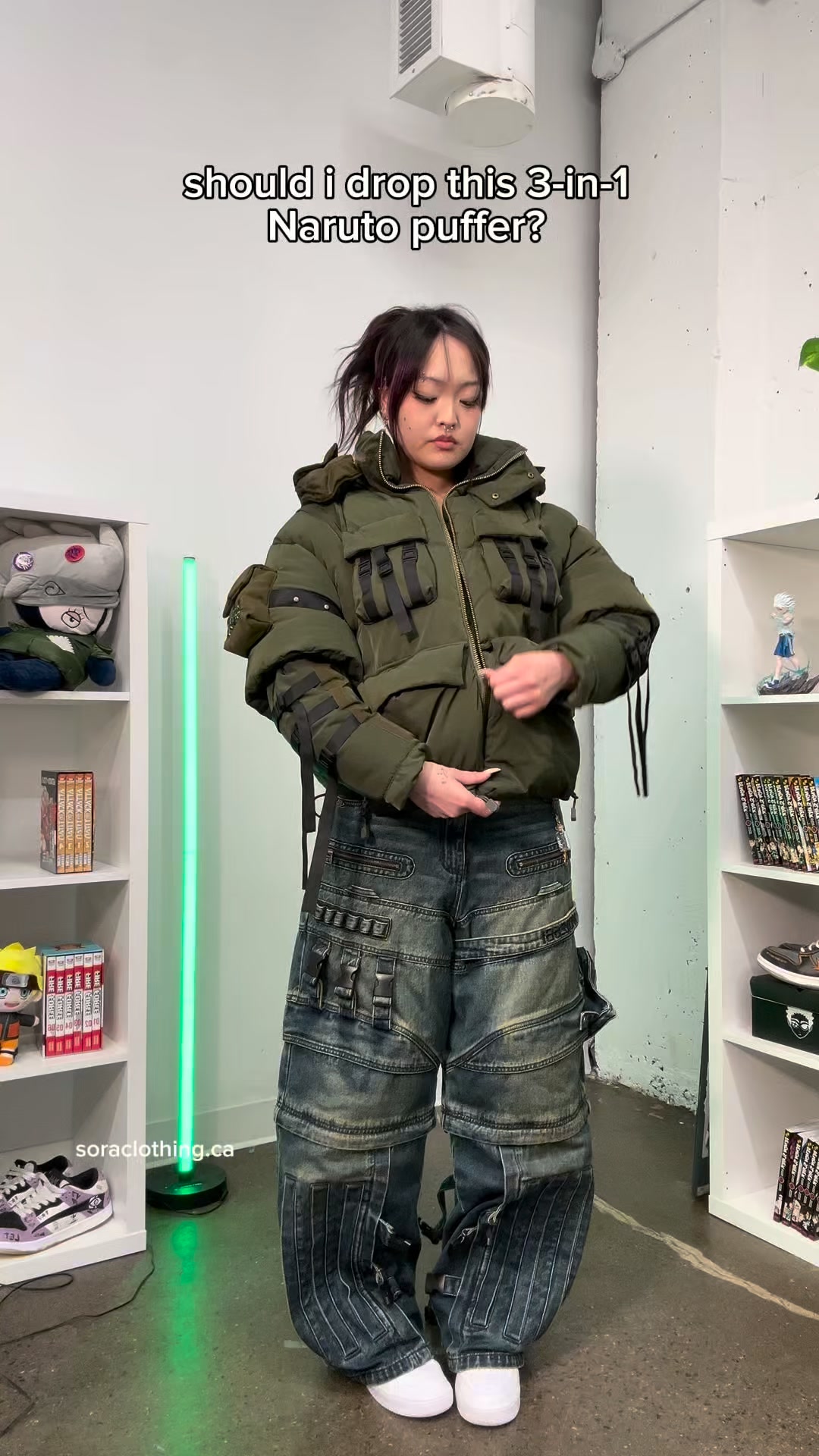 Naruto-inspired NINJA Drop is live 🥷

3-in-1 puffer jacket and cargo pants that convert into shorts.