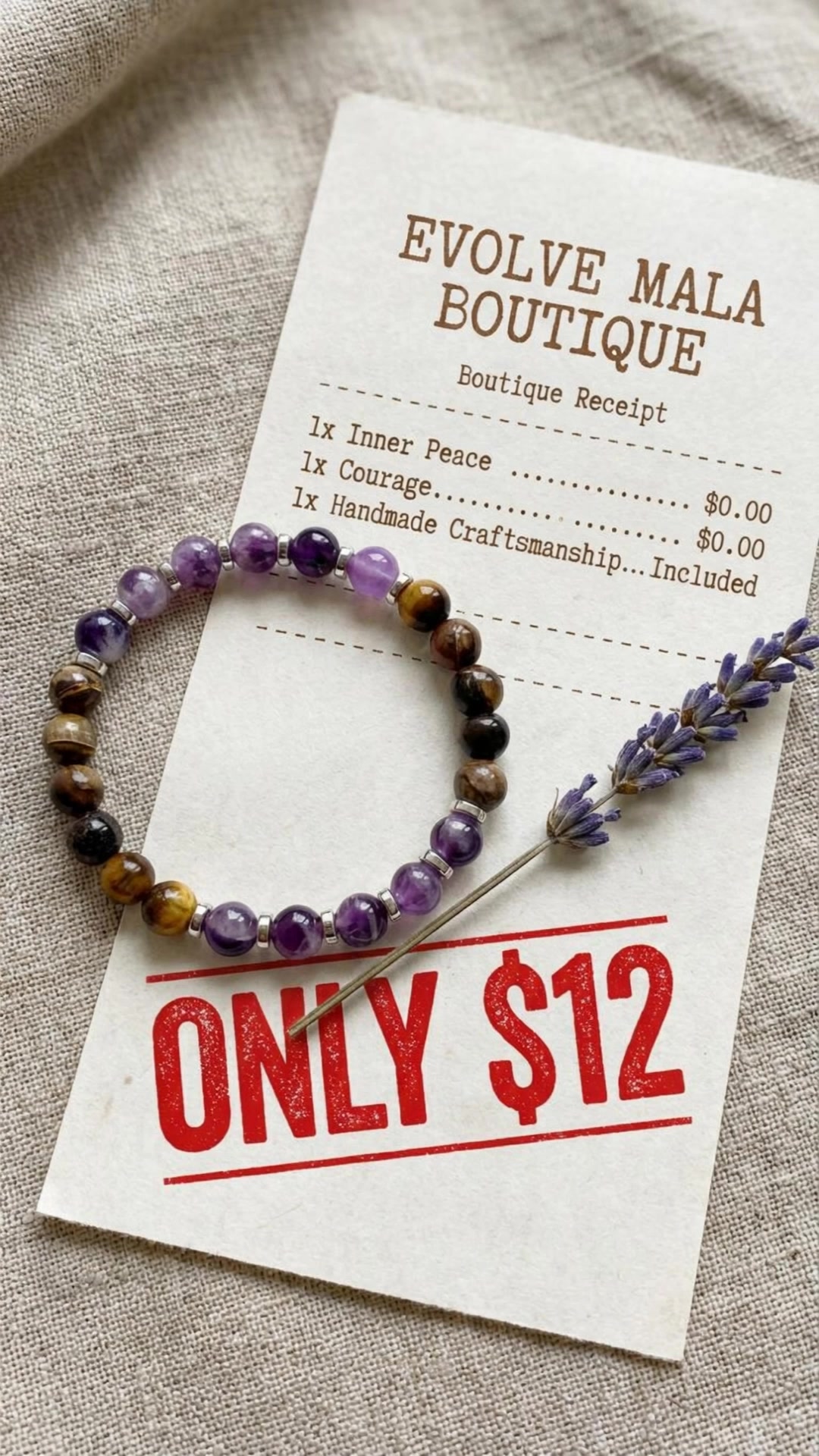 Sale: Tiger's Eye & Amethyst 'Grounded Peace' Bracelet