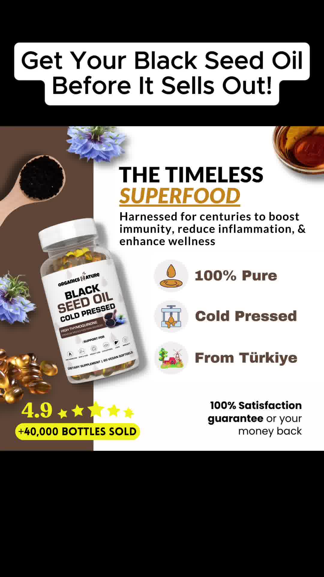 The Purest Black Seed Oil, Fight Inflammation Naturally.