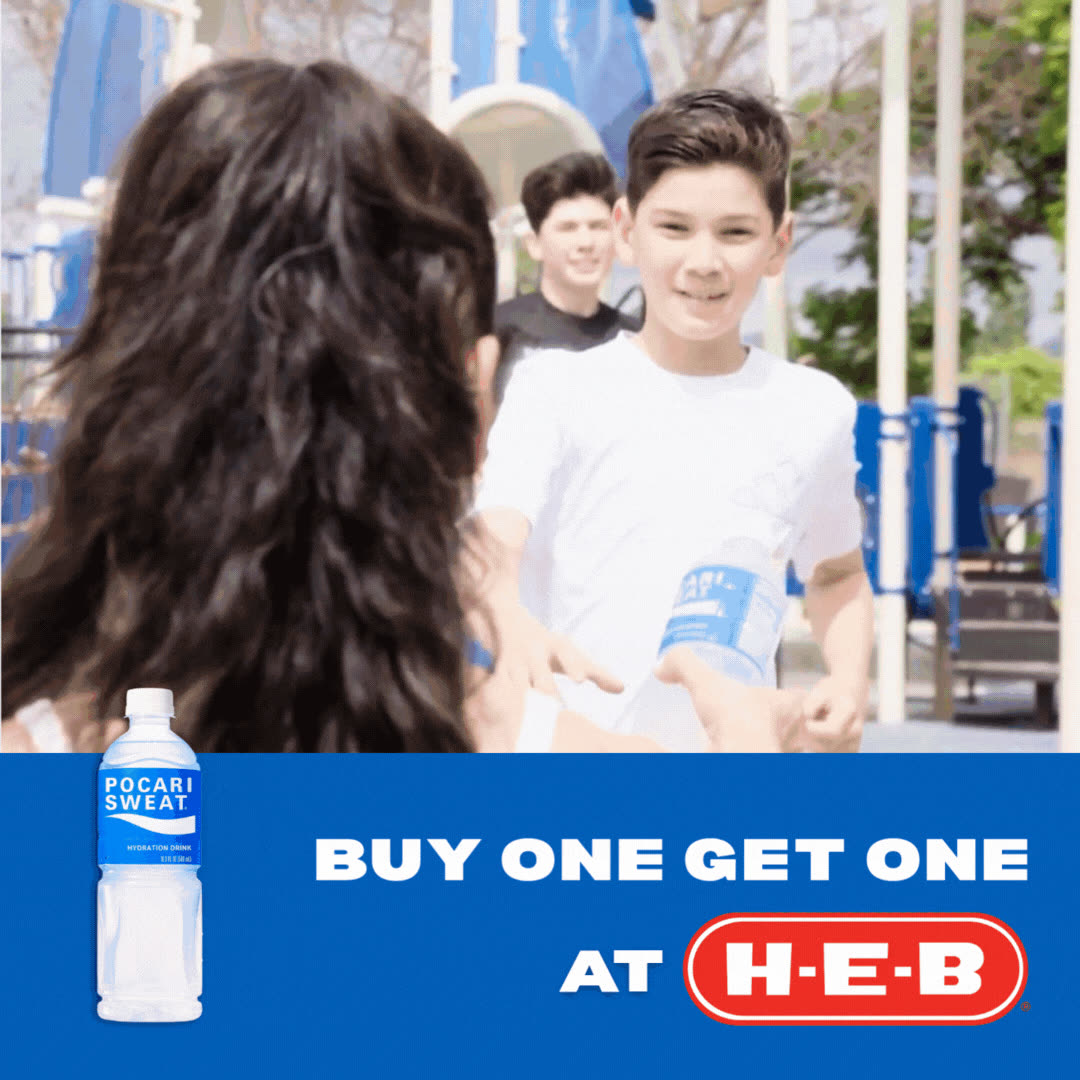Buy 1 Pocari Sweat, Japan's favorite electrolyte drink, get 1 free at HEB — because care should go further