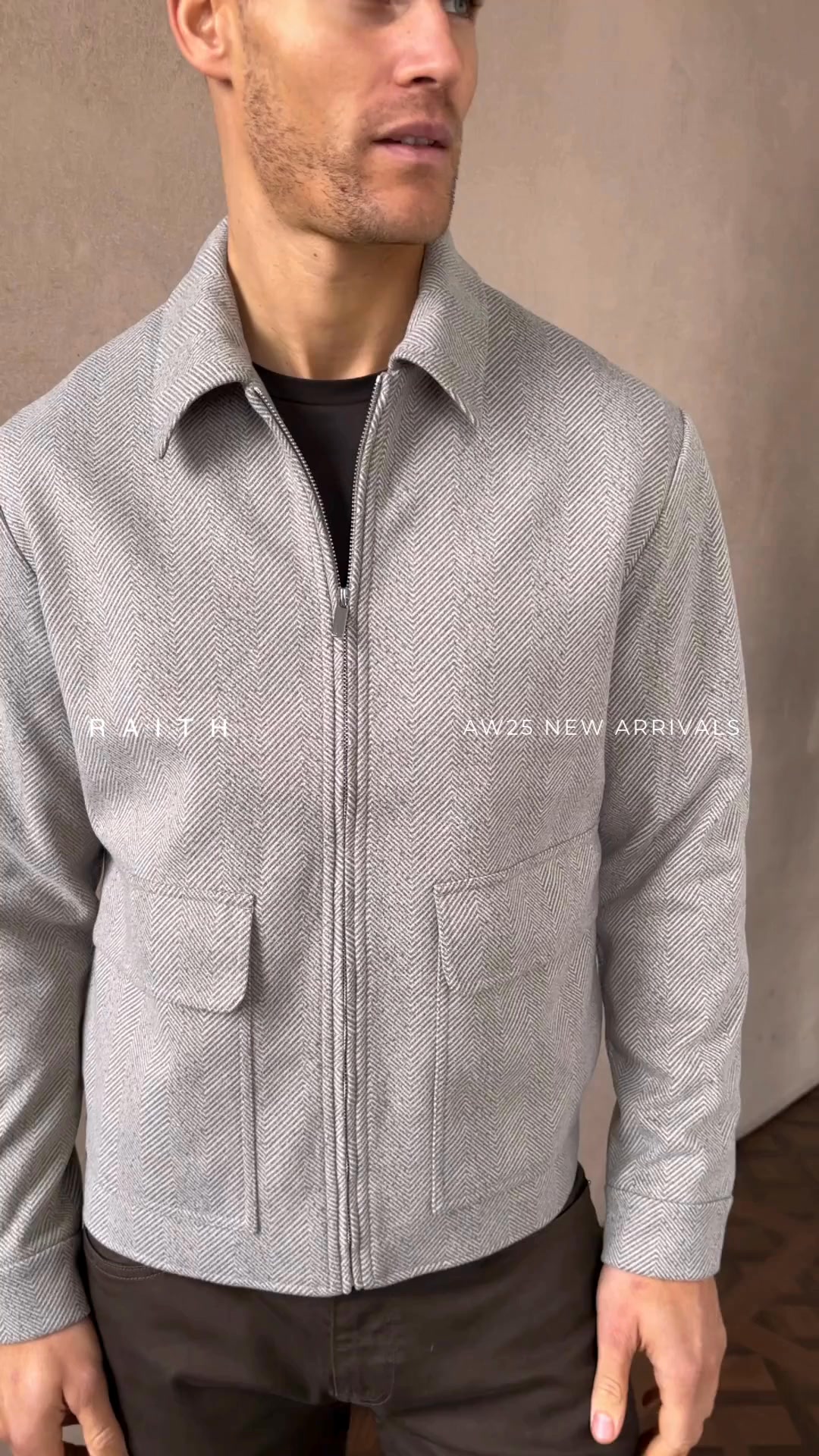 Nero Herringbone Jacket