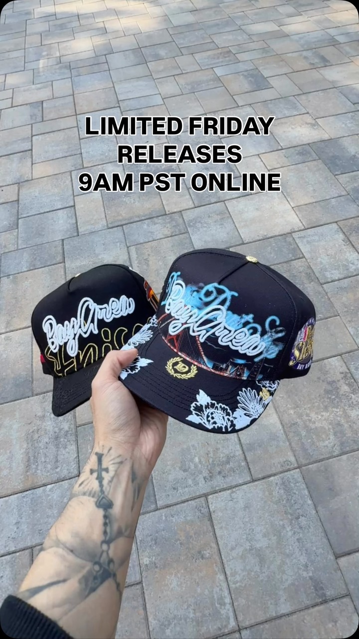 Make sure to mark your calendars and alarms for every FRIDAY 9AM PST ONLINE DROP ⏰

Once we sell out, they WILL NOT RESTOCK.