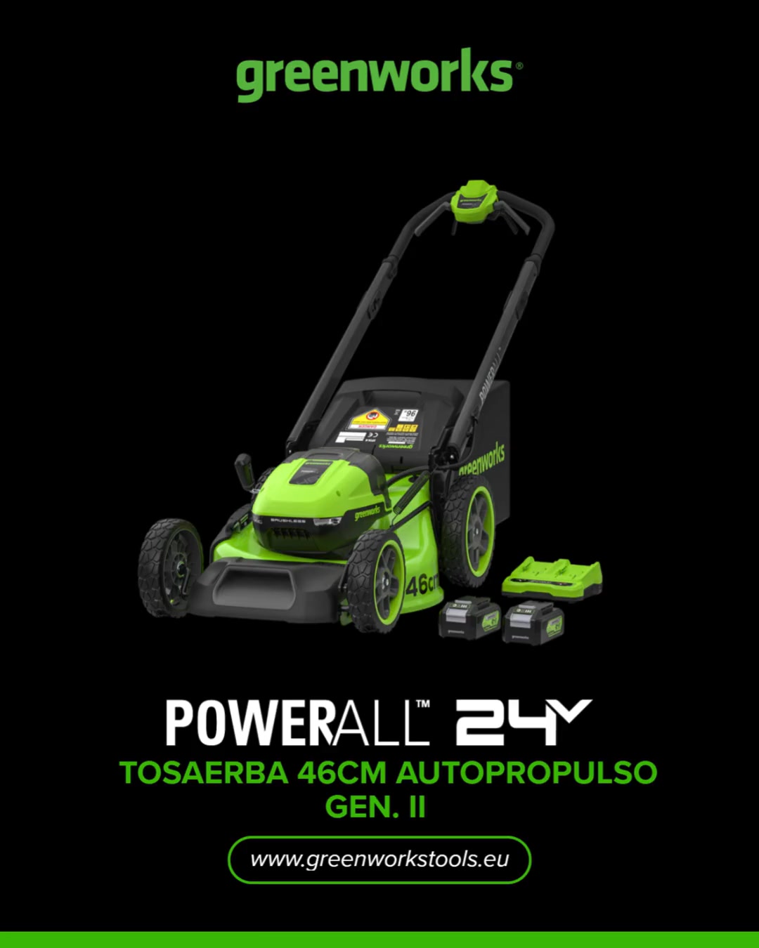 Niente più cordini rotti. Solo POTENZA 48V ⚡

Stanco che il cordino di avviamento si rompa a metà taglio? Con il rasaerba Greenworks POWERALL 24Vx2 46 SP Gen. II, basta premere un pulsante per partire!

✅ Larghezza di taglio 46 cm – rasa fino a 480 m² in un attimo
✅ 7 altezze di taglio regolabili – da 25 mm a 80 mm
✅ Funzione 3-in-1 – mulching, scarico laterale o sacco di raccolta da 55L
✅ Doppia batteria 24V + motore brushless – piena potenza 48V con meno rumore e minore impatto ambientale

🌱 Premi il pulsante. Inizia a tagliare. Nessuna complicazione, nessun cordino.

#greenworks #greenworkseurope #lawnmower #48Vpower #cordlesspower #gardentools #batterytools #mygreenworks #springready #greentechnology #outdoortools