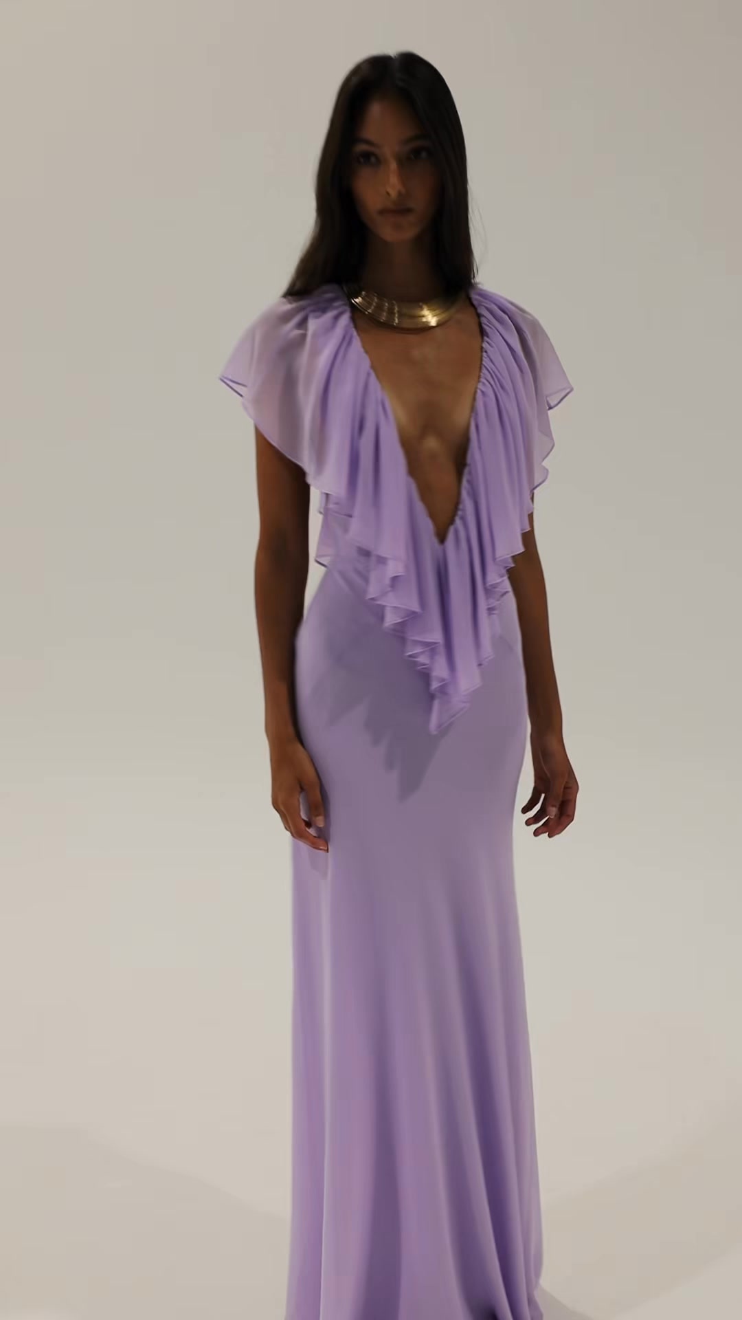 Cape Draped Chiffon, Clover Gown.