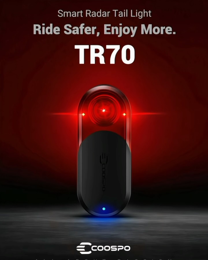 Meet the Coospo TR70 Smart Radar Tail Light✨😎

1️⃣ Radar Warning – detects cars up to 140m behind & alerts both rider & drivers 
2️⃣ Smart Tail Light – auto brake light, flashing alert, 7 modes & 220° visibility 
3️⃣ Smart Connectivity – works with popular bike computers & apps 
4️⃣ Long Battery – up to 40h, Type-C fast charge
5️⃣ Durable & Waterproof – IP67, only 64g
6️⃣ Quick Mount – fits 99% of bikes 

Perfect for city commutes, night rides, road adventures, and group rides. Let‘s ride safer and enjoy more🚴‍♂️🥳

#coospo #allaboutpassion #radartaillight #bike #radarbikelight #bikegear #cyclingtech #cyclist #cyclinglife #roadcycling #TR70
