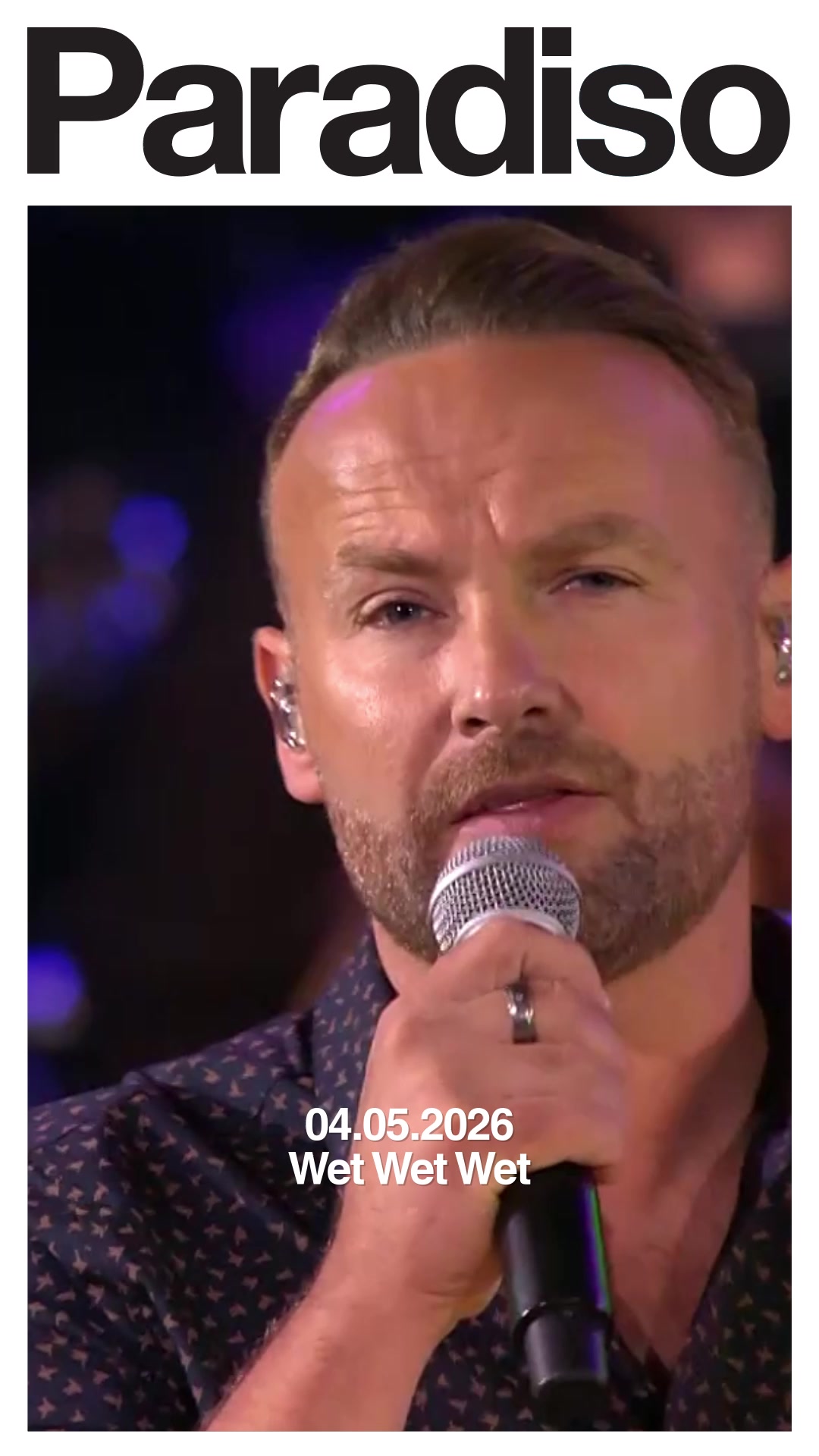 De Schotse hitformatie Wet Wet Wet, bekend van nummers als 'Love is All Around' en 'Sweet Little Mystery', geeft op maandag 4 mei 2026 een concert in Paradiso in Amsterdam. Klik hier voor tickets en meer informatie.