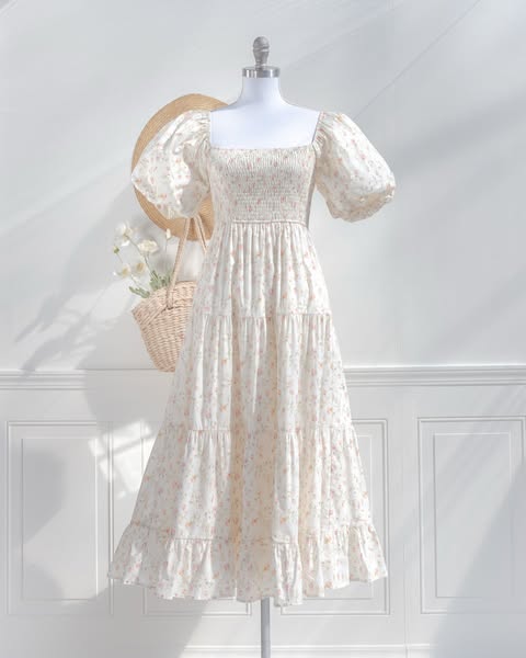 The dress that quietly became a favorite.
Soft cotton scattered with tiny florals, a gently smocked bodice, and airy sleeves that catch the light of early spring mornings.

This has been one of the pieces many of you returned for again and again, and this small restock will likely be the last 🕊️

#cottagecoredress #floraldress #romanticstyle #springdress #amantine