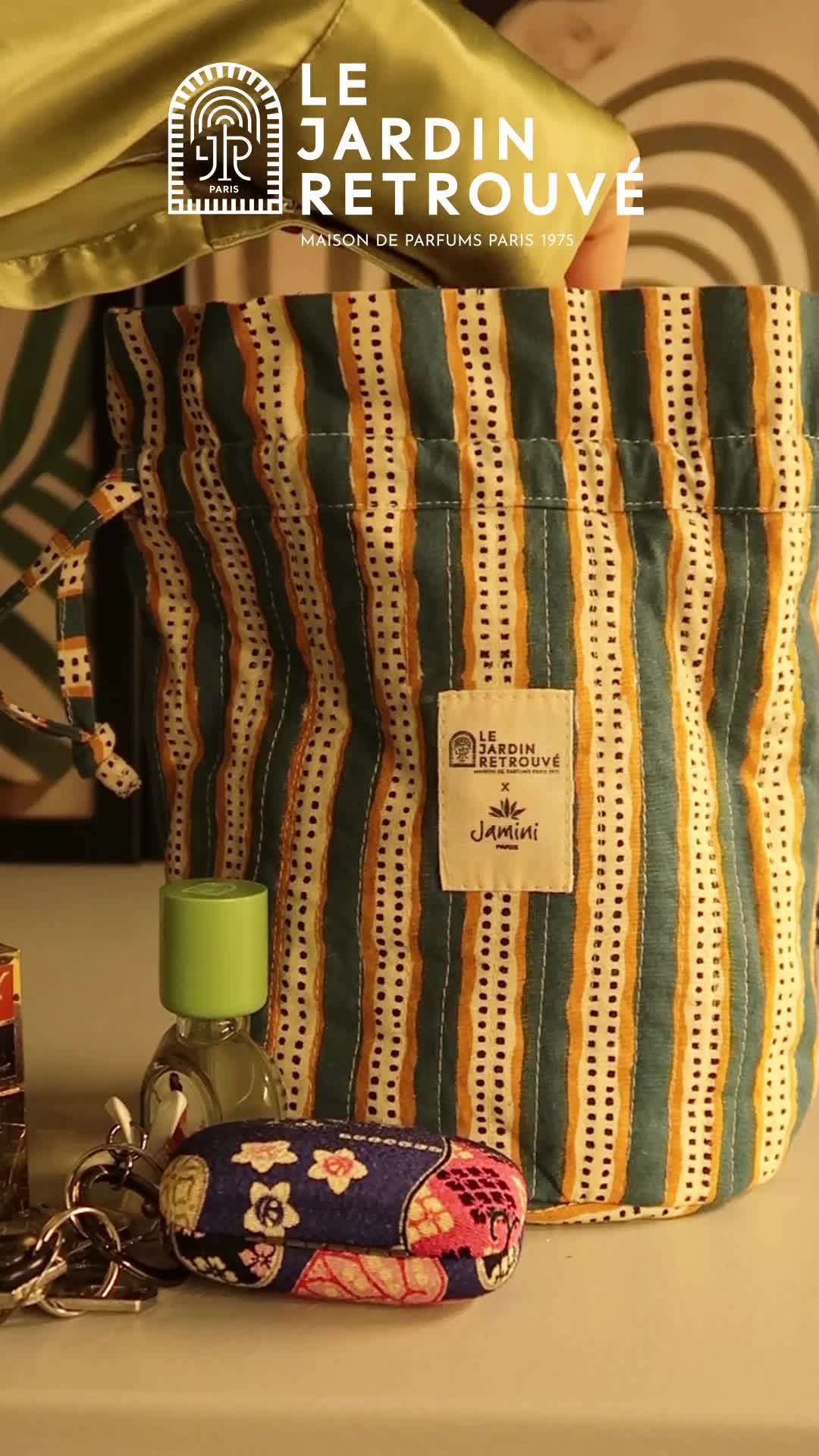 Hand-Printed Travel Pouch, Rare Find