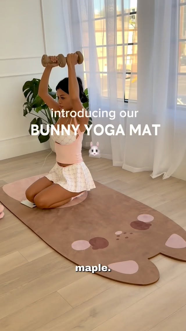 introducing our bunny yoga mat. dropping November 4.

• 100% latex-free for sensitive skin 
• 10mm TPE thick for cloud-like comfort, buttery non-slip vegan suede top
• carry strap included
• UPGRADED ADHESIVE to ensure the top doesn’t lift. heat resistant

made to move, stretch, + flow with you.