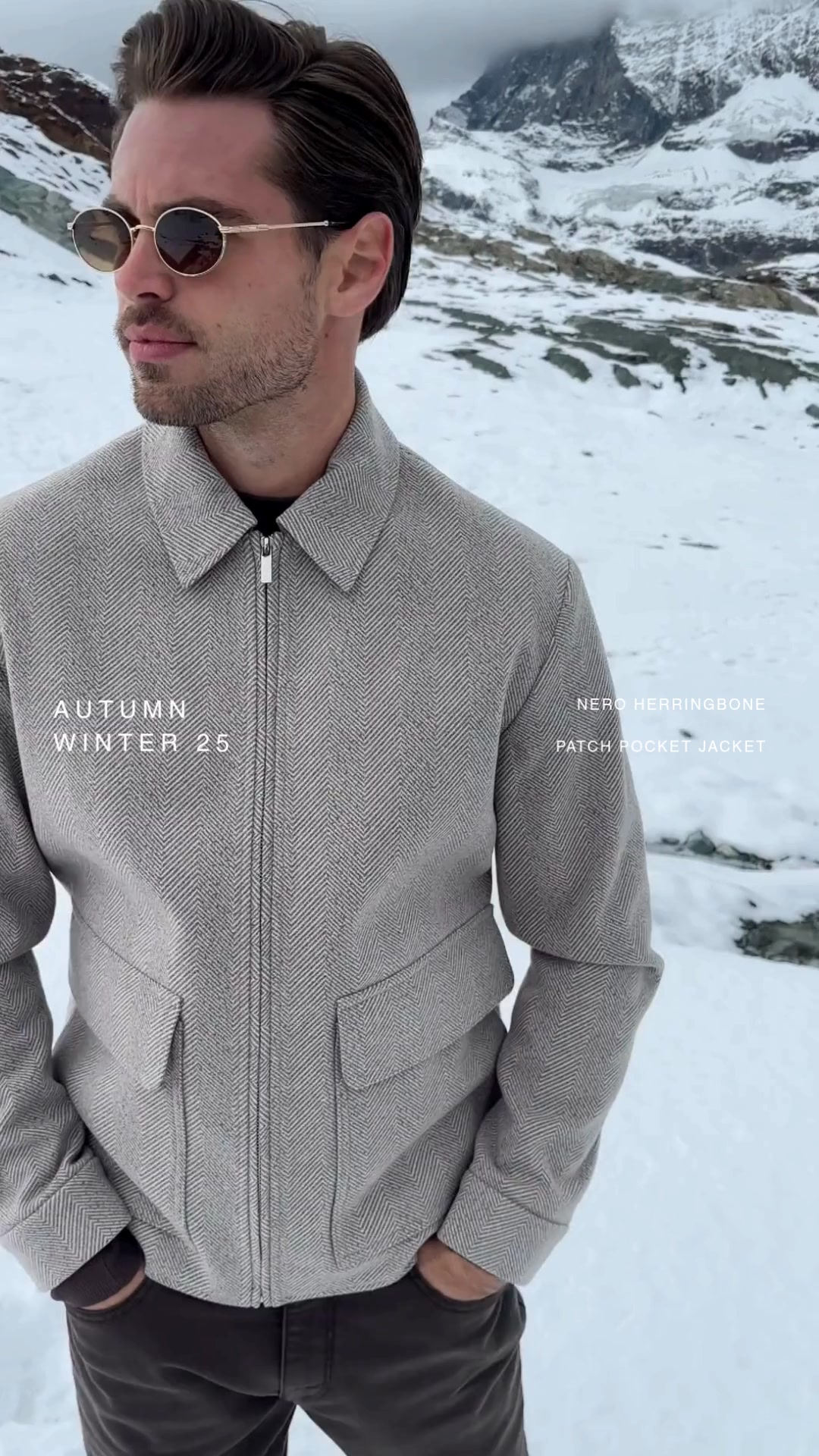 Nero Herringbone Jacket