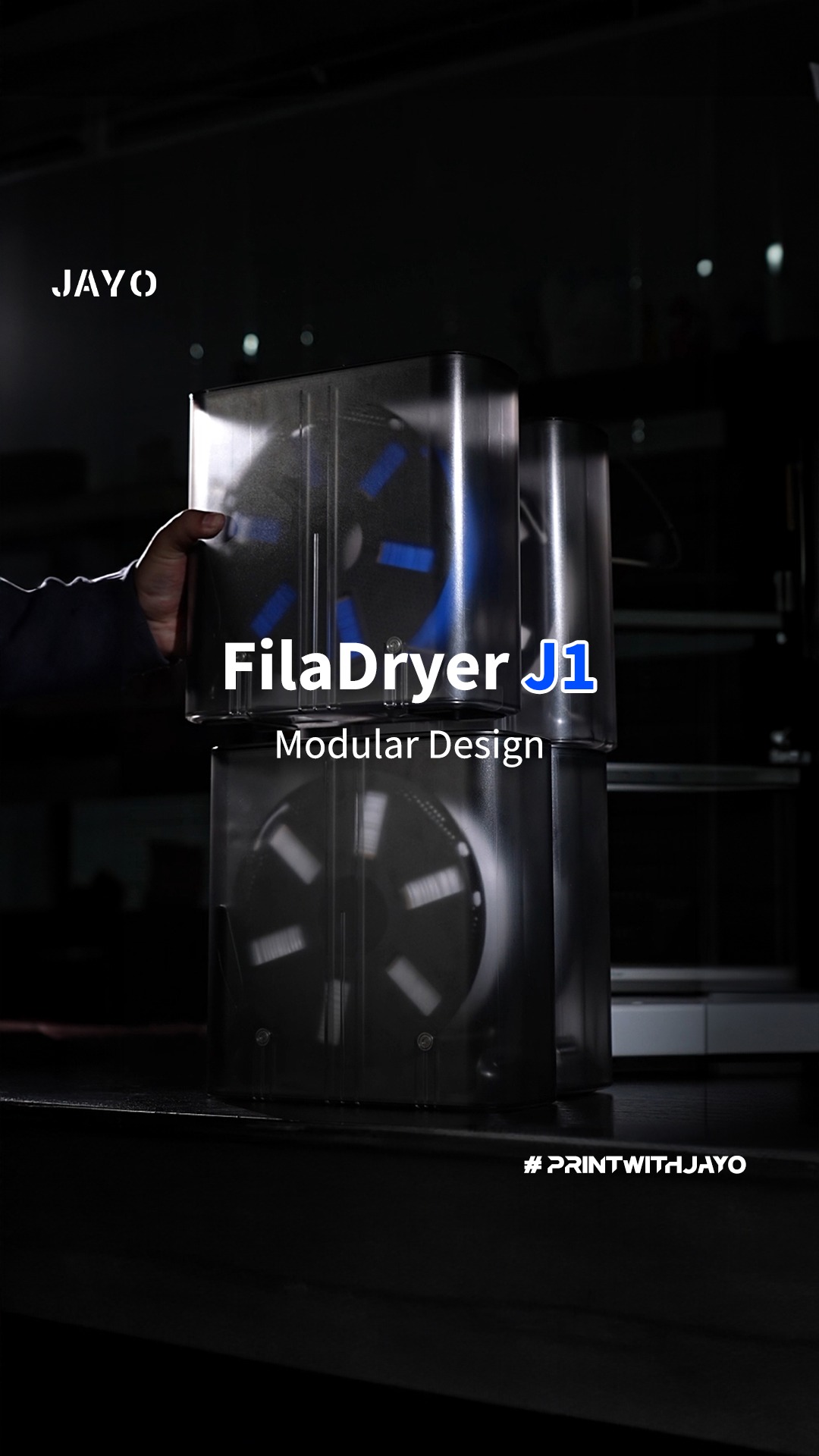 #printwithjayo Meet FilaDryer J1.
A modular, stackable design that adapts to your workspace.

One module or more.
Your setup, your rules.

📆 Pre-orders open on Feb 14 at 12:00 PM UTC

#FilaDryerJ1 #modulardesign 
#3dprinting #makerlife #dryer #jayo