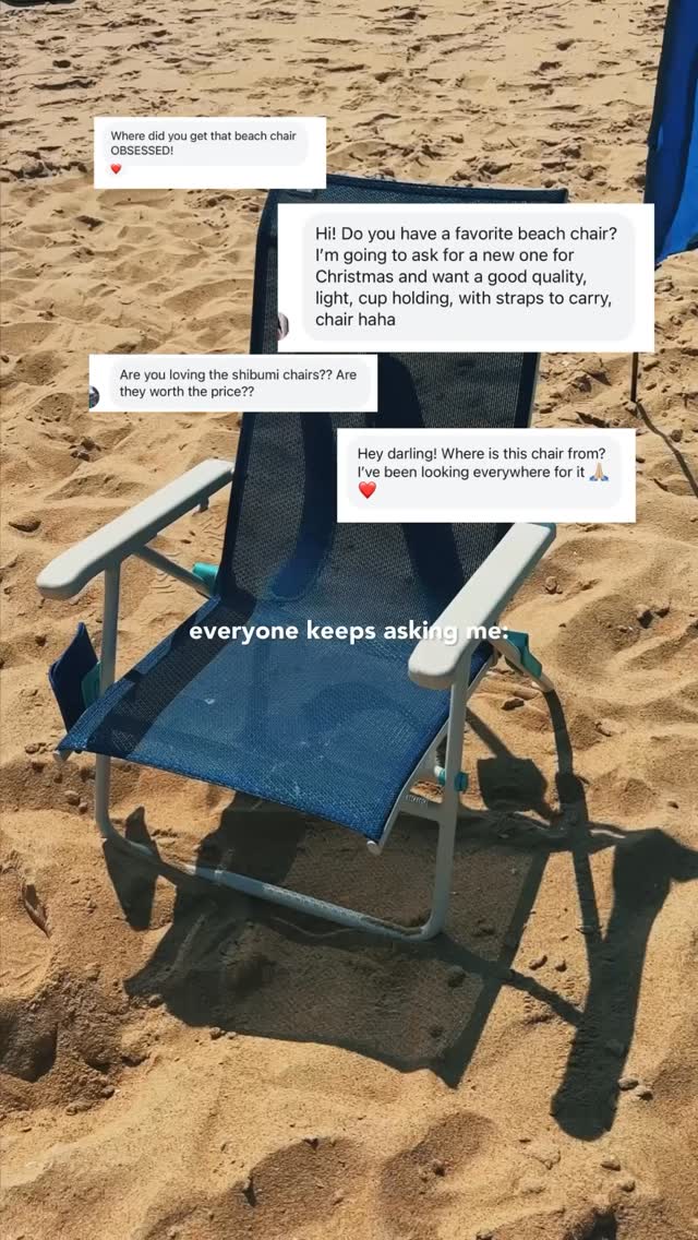 comment SHOP for the link of our favorite beach chairs sent to your DMS 🐚☀️

We grab ours every time because they’re not just beach chairs 💙the Shibumi Chair is an  everywhere chair: outdoor concerts, kids’ soccer games, pool hangs, you name it.

✨ Why I’m obsessed:
* Taller seat (no more feeling like you’re falling to the ground)
* 4 recline positions + curved headrest (without those annoying bars)
* Cup holder, phone holder + stash spots for keys
* Breathable Dreamwave fabric (no more mildew spots 🙌)
* Marine-grade anti-rust frame (goodbye rusty zippers + broken chairs after 1 season)
* Padded, comfy straps that make carrying actually easy
* 
…AND the best part? Thanks to the new Shibumi Carry Clips, you can link 2 chairs together + carry them ON YOUR BACK like a backpack. 🎒 Game. Changer.
Once you try one, there’s no going back. Trust me these are the chairs you’ll always reach for. 💙comment SHOP for the link sent to your DMS ⬇ 

https://liketk.it/5nG2Y #ltkfamily #ltkswim #ltkseasonal