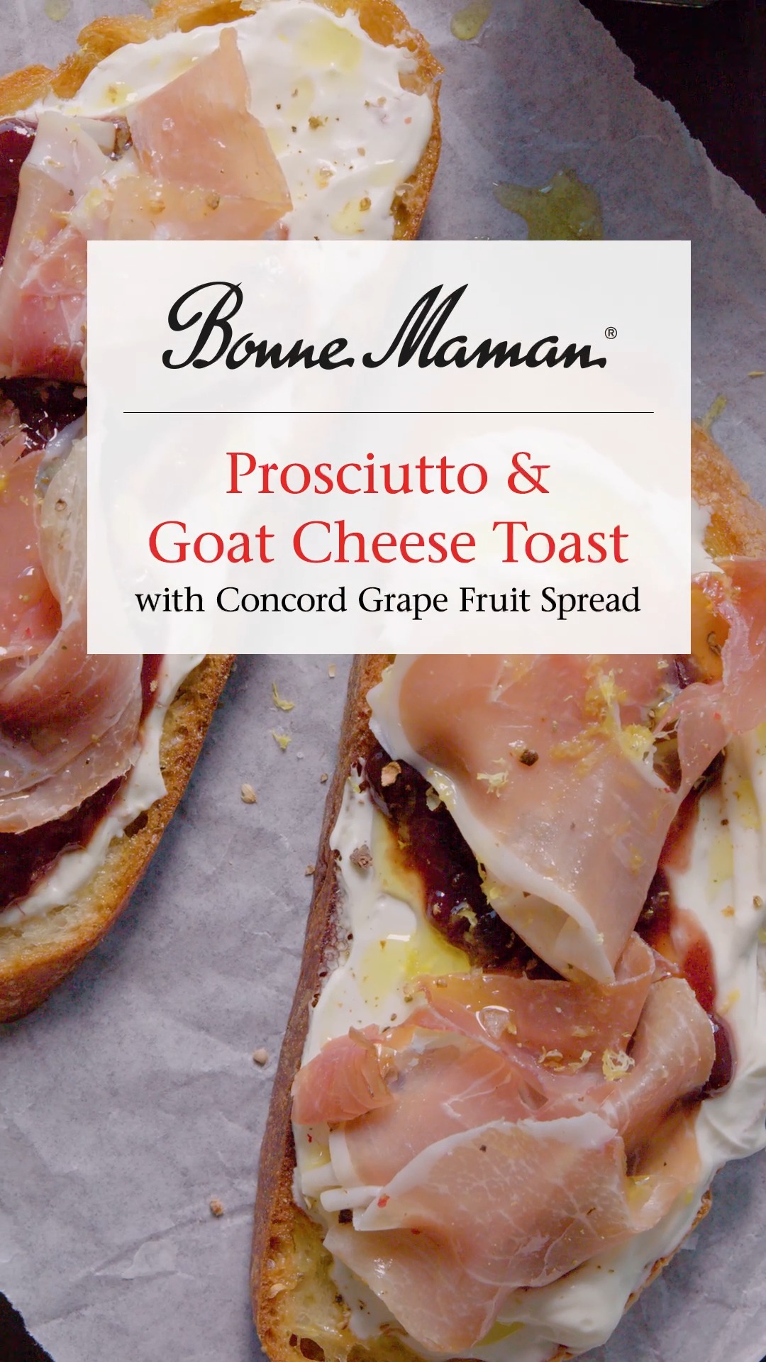 Ham & cheese, going together better than ever. 🍇

Enjoy this delicious Prosciutto & Goat Cheese Toast, made with our Concord Grape Fruit Spread! 

Get the recipe using the link in our bio.