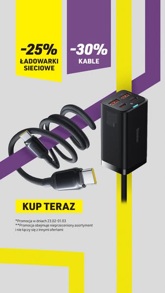 Ładowarki -25% | Kable -30%