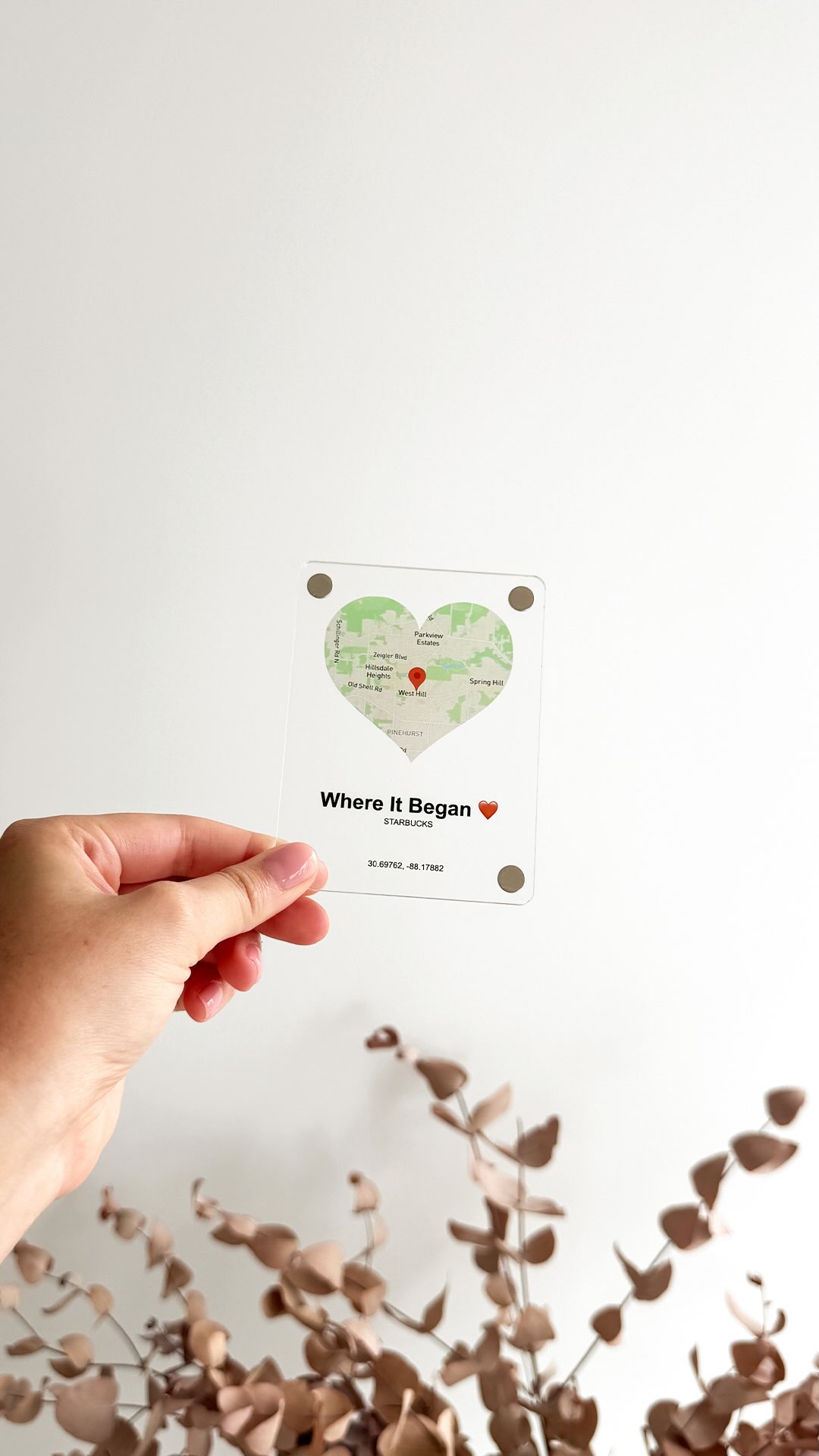 Mark the memory that started it all 📍❤️ Keep it close with a custom Map Magnet