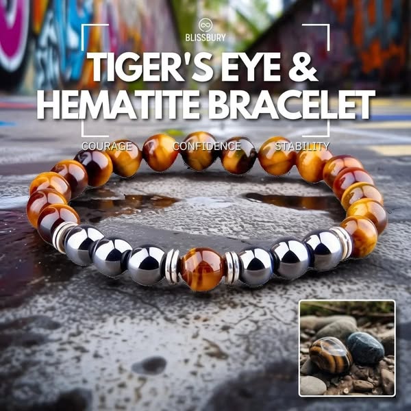 Tiger's Eye & Hematite Bracelet - Courage, Confidence, Stability