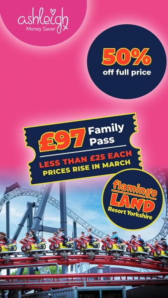 50% Off Flamingo Land 🎢
