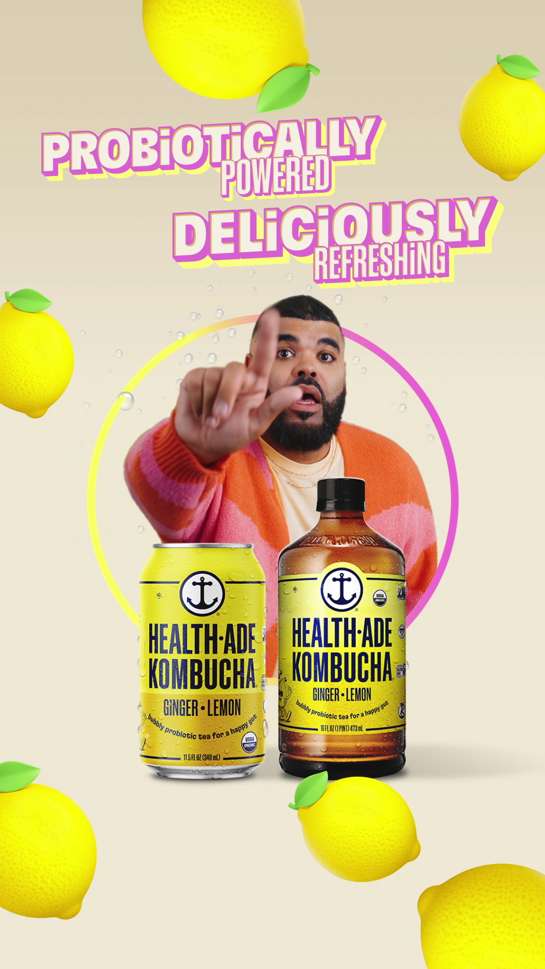 Your new probiotic punch: Ginger Lemon.