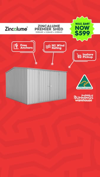 Zincalume® 3.00 x 3.00m Shed