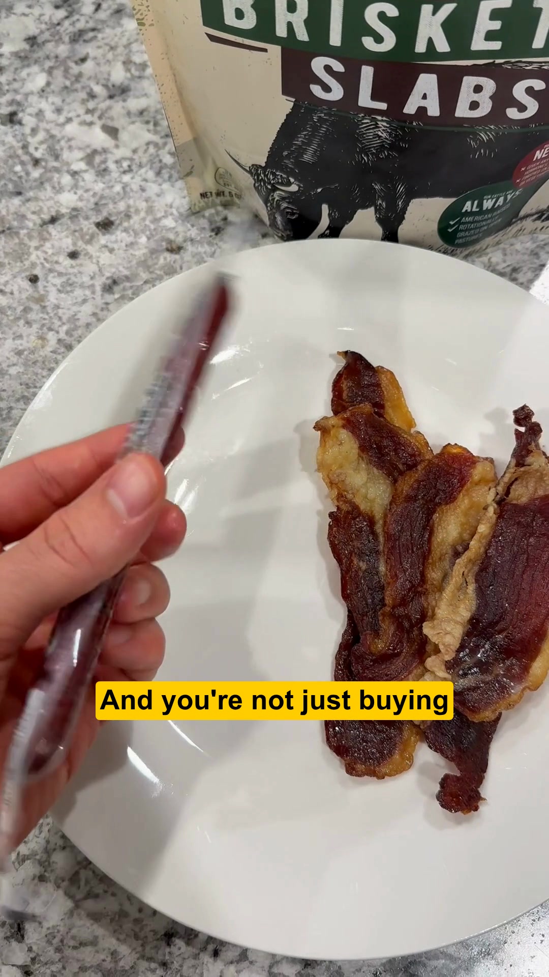 Ingredient List: Beef Brisket. Salt. Done.