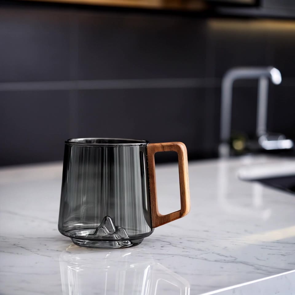 Smokey Glass Coffee Cups