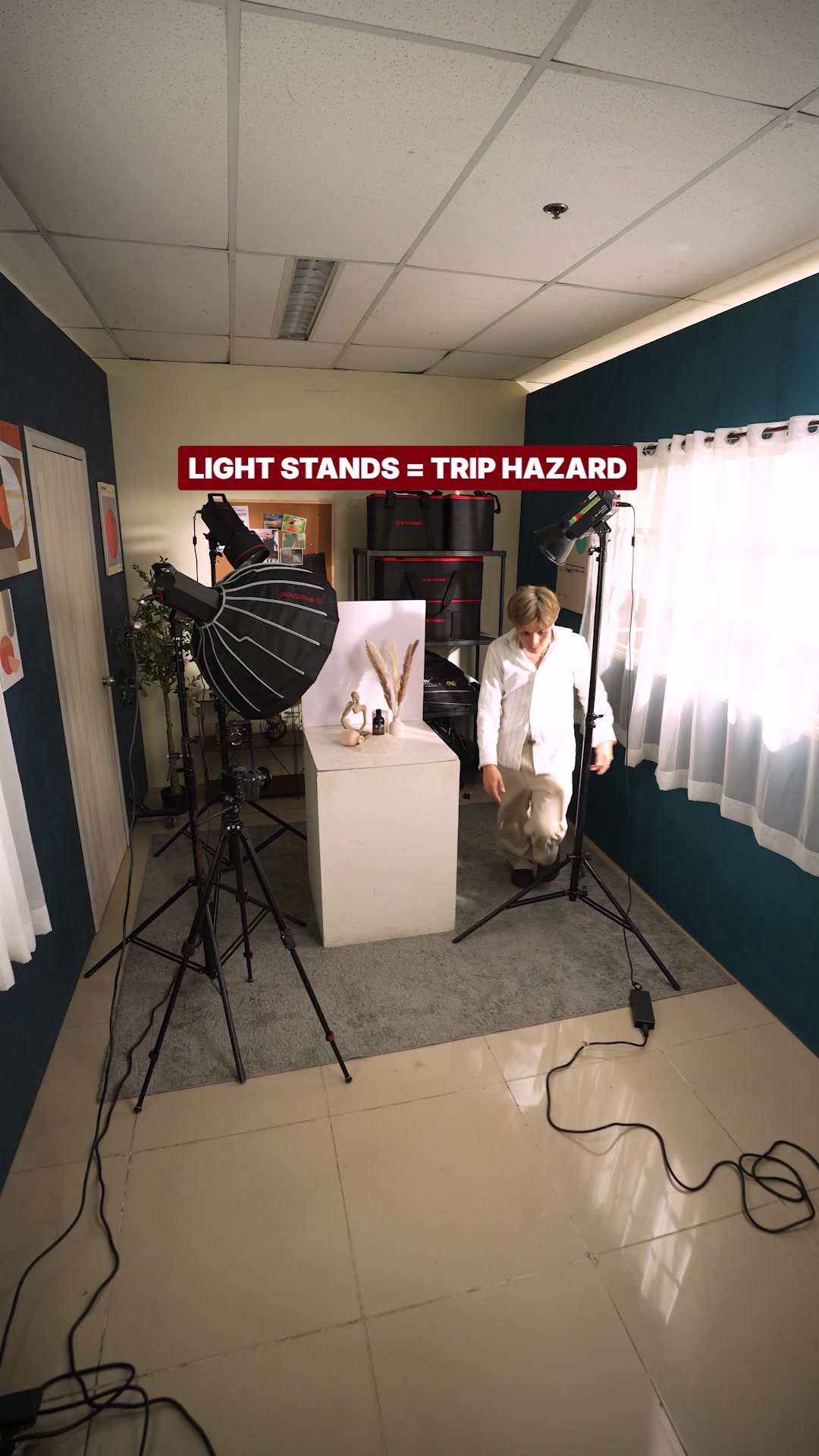 Light Stands Shouldn’t Be a Trip Hazard.