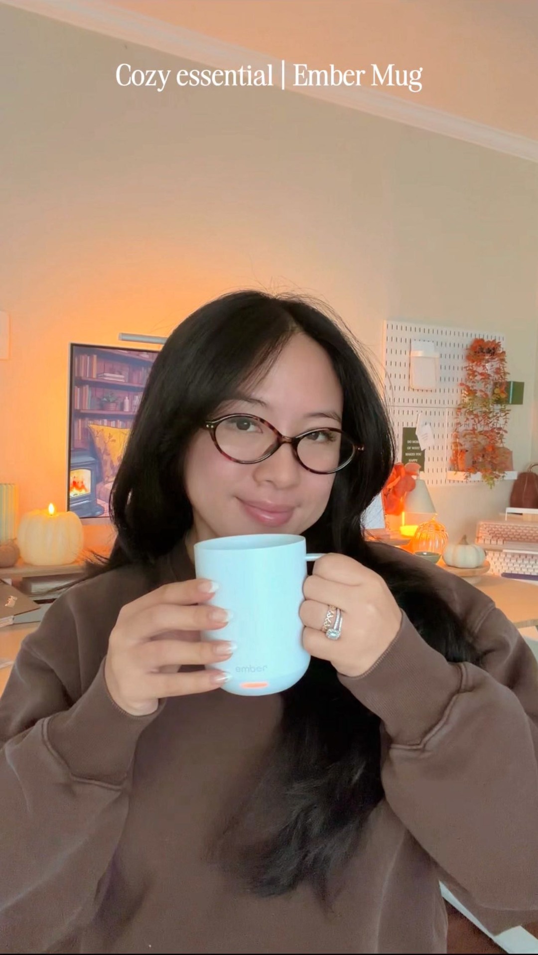 Staying warm and cozy this season with the Ember Mug | Smart temperature control mug for the perfect sip every time @ember 

#cozydesksetup #cozyessential #cozyaesthetic #wfhroutine #wfhlife #wfhnurse #emberpartner #ember