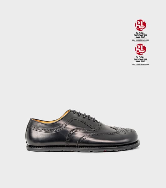 Goodyear Welted Barefoot Oxford Brogue Black