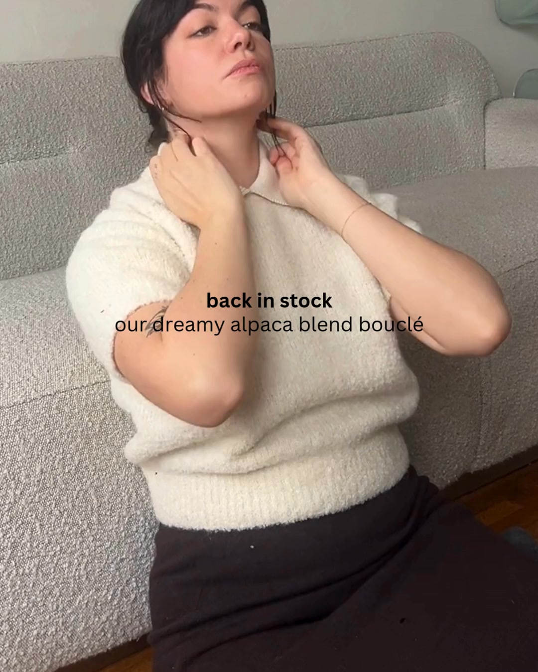 BACK IN STOCK | the Ramona Bouclé Knit Polo →