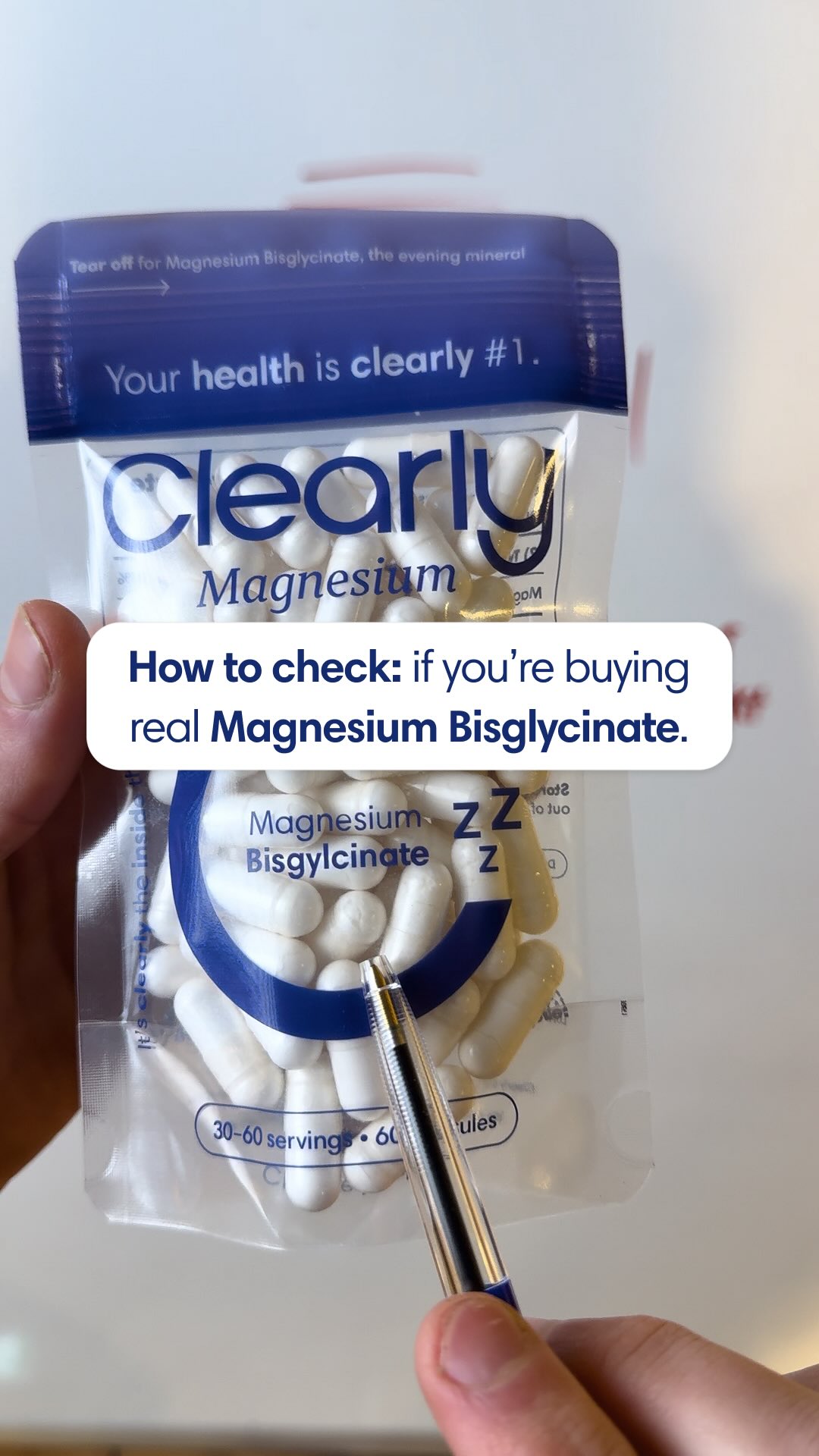 🔎 How to check if you have pure magnesium bisglycinate: Did you know that some brands add magnesium oxide to their bisglycinate? 🤯

Why is that a problem?
• ❌ Poor absorption
• 🚽 Laxative effect
• 💸 A waste of money

And yet it’s sold as “magnesium bisglycinate”...

So how do you check if you really have pure bisglycinate?

🧪 Pure magnesium bisglycinate contains 12–14% elemental magnesium.

Here’s how to check the label yourself:

🔍 Step 1: Check the total amount of magnesium
- Clearly: 1667 mg

🔍 Step 2: Check the elemental magnesium amount
- Clearly: 200 mg

🧮 200 ÷ 1667 = 12%

⚠️ Do you get a percentage above 14%?

Then it might contain magnesium oxide. Some brands mention this in small increments, but most hide it in a blend… 👀

Therefore:
☑︎ Always check the label
☑︎ Do the math yourself
☑︎ And only buy truly pure bisglycinate

Clearly Magnesium Bisglycinate - 100% Pure. No oxide. Only what works. 🩵

👉 Check it out at Clearly.eu/Bisglycinate

#magnesium #magnesiumoxide #magnesiumbisglycinate