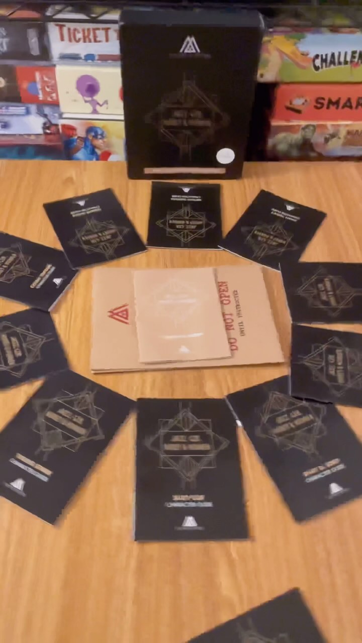 Hes right behind me… isnt he? 👹🔪😱 This awesome party game is one of many mystery murders by @masters_ofmystery ! can you be the first one to figure out who in your group is the killer? Or will this become a party to die for? 

For those who cant play parties, cold cases are also available. They work great for any number of players and are really thematic! Pick up the frankenstien one for halloween today! #gamenight #partygames #murdermystery #tabletopgames This video is Sponsored 🥳🔪