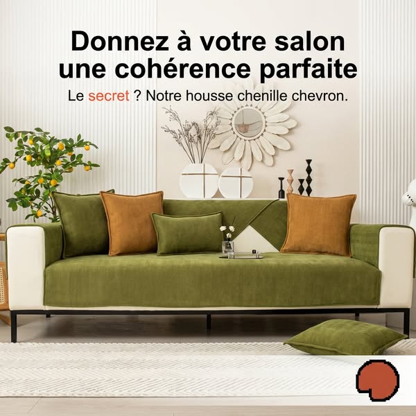 Protège-Canapé Luxueux en Chenille Herringbone