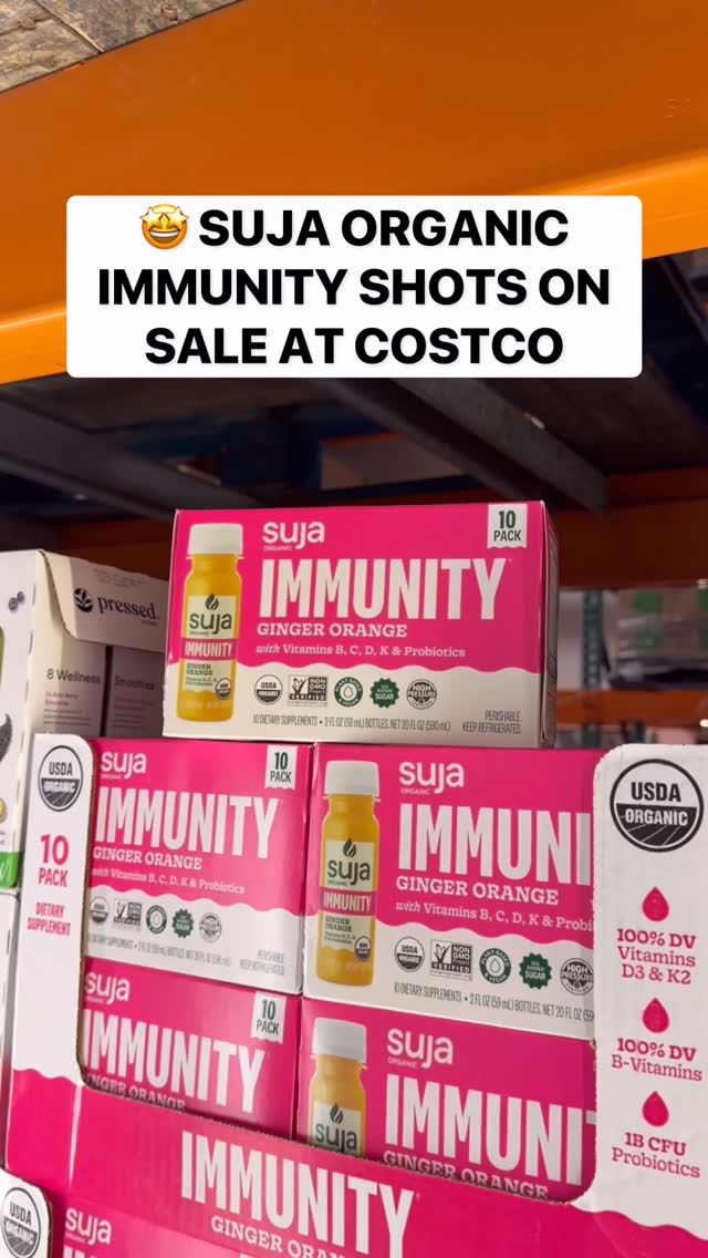 🥤 Costco friends…Suja Organic Immunity Shots are on promo right now!! 😍 You can get $4.50 off, and it’s such a good time to try them if you’ve been wanting a quick, tasty wellness shot 🙌🏼

👀 Super easy and convenient to stock up!  I’ve been grabbing one before heading out the door or during that afternoon slump 😋 They have a functional blend with probiotics and organic ginger, turmeric, and vitamin C to help support immune health!

🏃‍♀️ The $4.50 off promo is for a limited time, so if you spot Suja Organic Immunity Shots on your next Costco run, I’d snag them while the deal is live!! Product selection will vary by region @sujaorganic @costco #SujaOrganic #Costco #AD