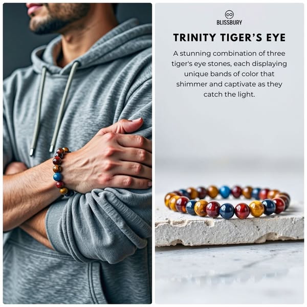 Trinity Tiger's Eye Bracelet
