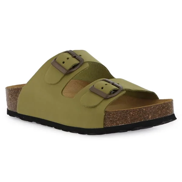 £24.99 | Womens Malaga Mid Platform Slide Sandals - Castor Dark Grey