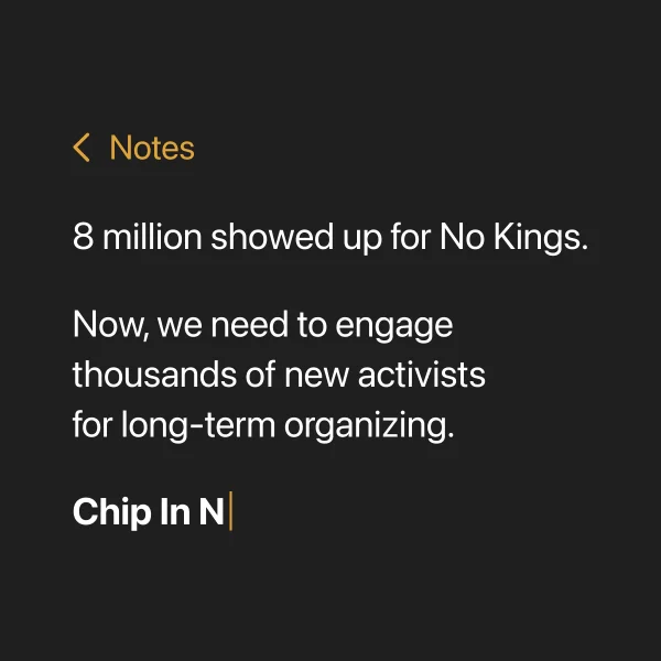 Help us mobilize en masse → Donate