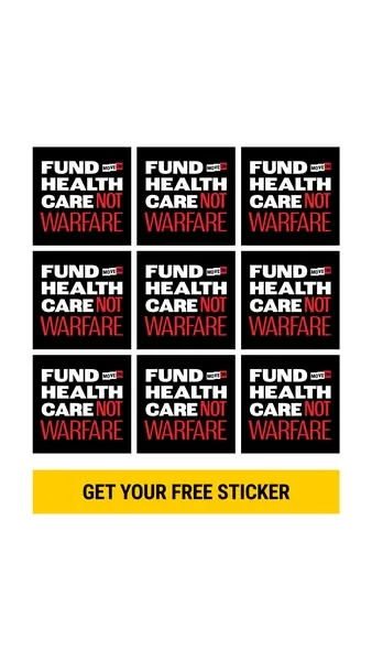 Get your FREE anti-war sticker today →