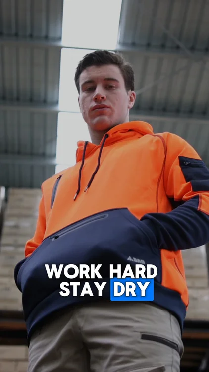 BAD WATERPROOF RAIN-DEFEND™ HI-VIS FLEECE HOODIE